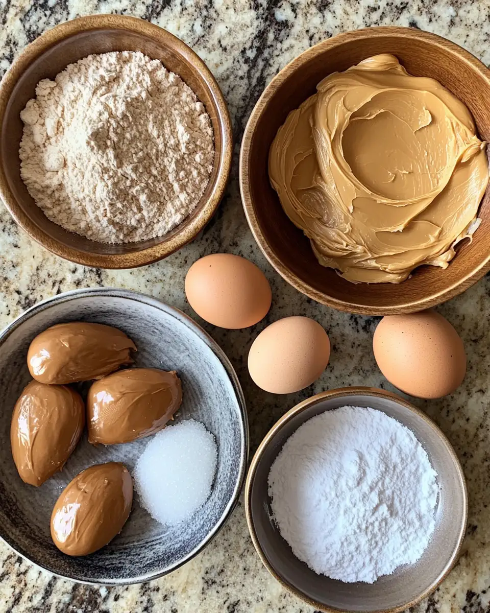 Ingredients for Irresistibly Soft and Chewy Peanut Butter Cookies That Melt in Your Mouth