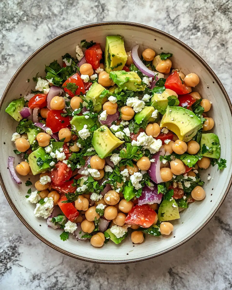 Wholesome Delight: Chickpea Avocado Salad with Creamy Feta Fusion 6 Final dish - Wholesome Delight: Chickpea Avocado Salad with Creamy Feta Fusion