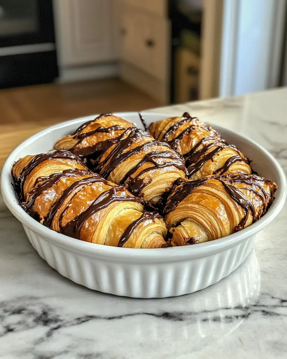 Final dish - Indulge Your Mornings with a Decadent Chocolate Croissant Breakfast Bake