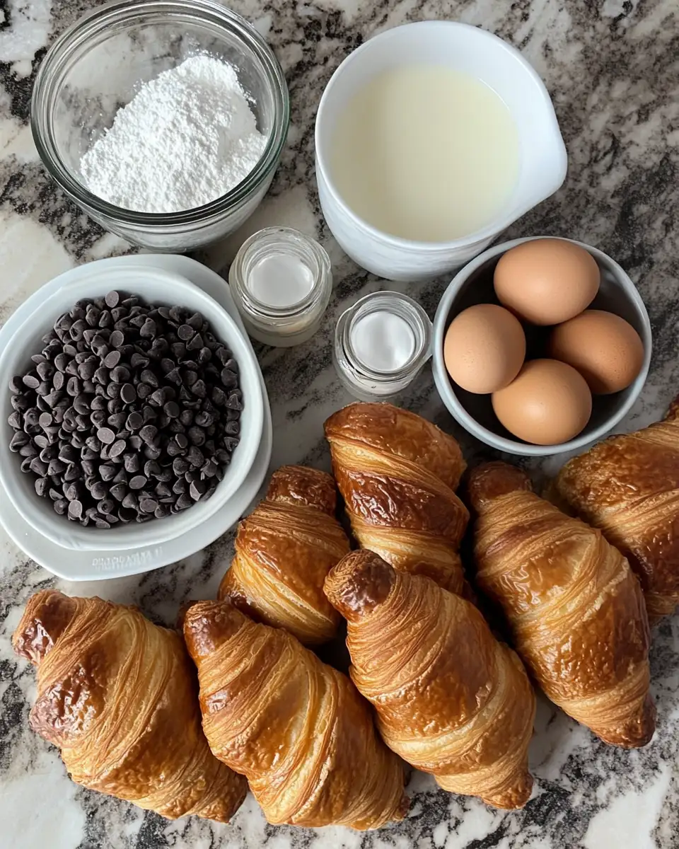 Ingredients for Indulge Your Mornings with a Decadent Chocolate Croissant Breakfast Bake
