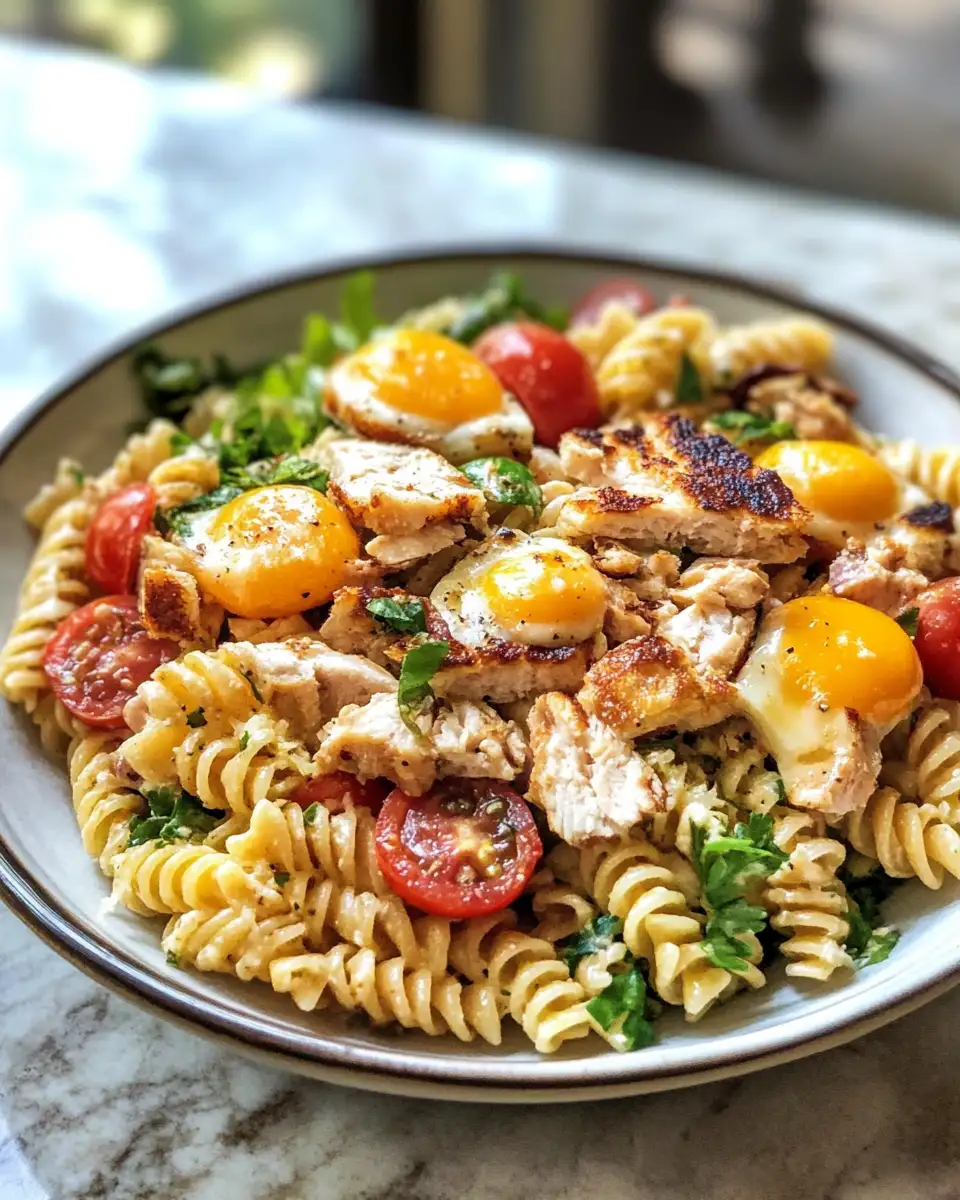 Final dish - Transform Your Lunch with a Club Sandwich Pasta Salad Bowl Delight
