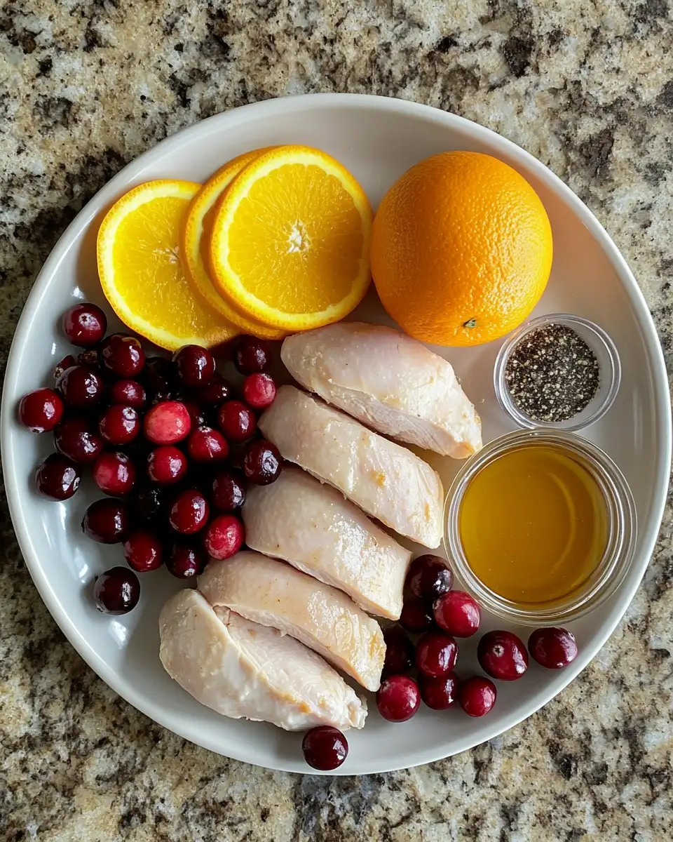 Ingredients for Zesty Cranberry Orange Chicken: A Flavorful Twist on Dinner