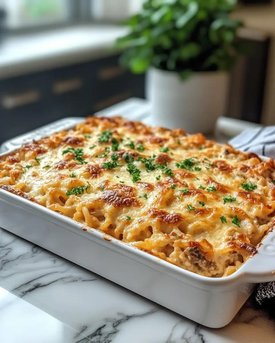 Final dish - Decadent Comfort: Discover the Creamy Southern Spaghetti Bake That Will Transform Your Dinner Table