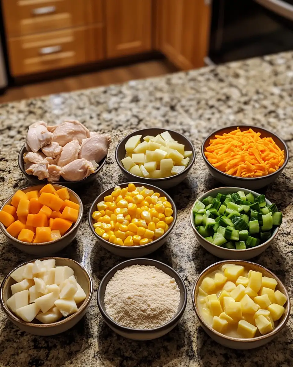 Ingredients for Cozy Up with Irresistible Crockpot Chicken Corn Chowder