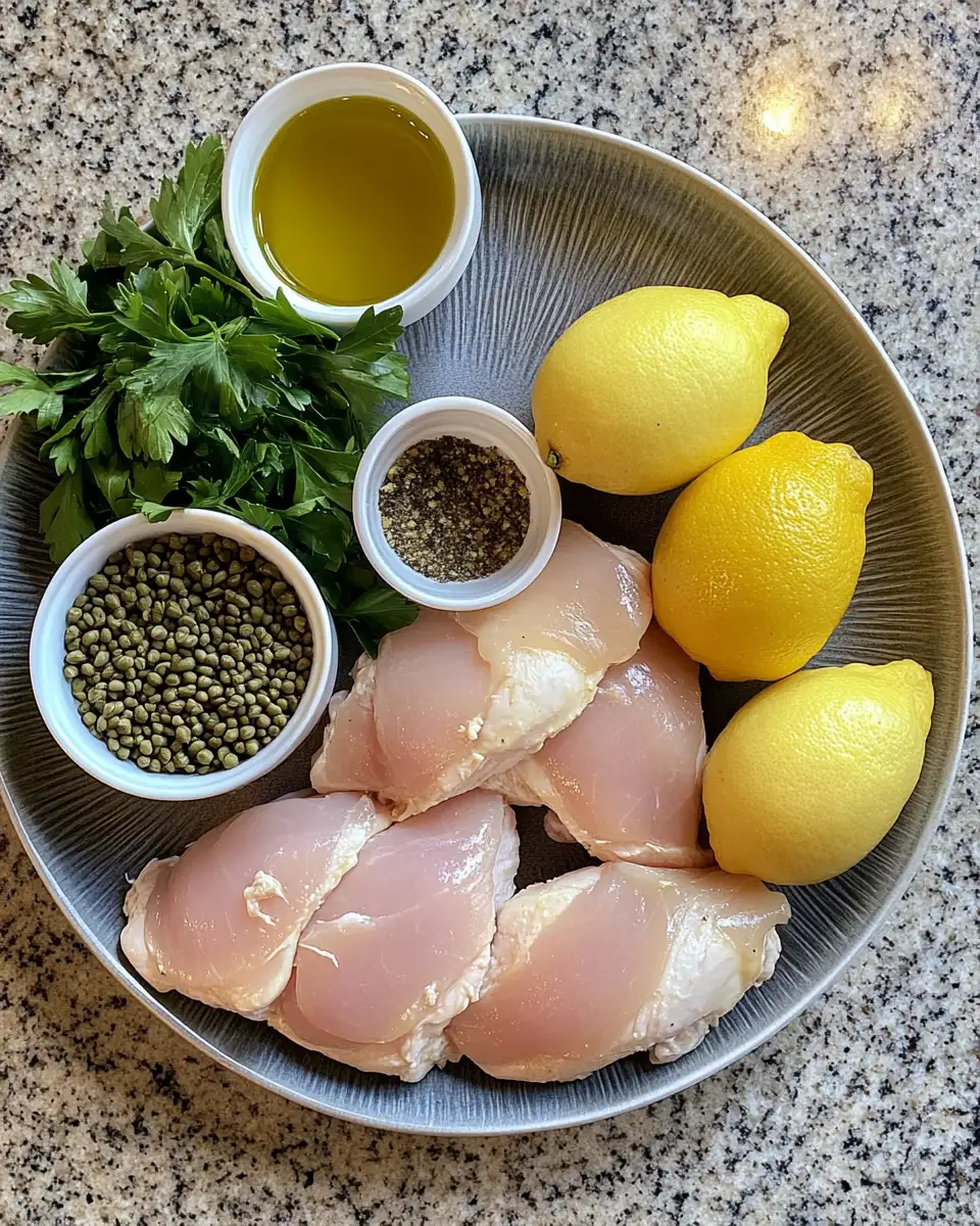 Ingredients for Crockpot Chicken Piccata: Effortlessly Elegant Dinner Delight