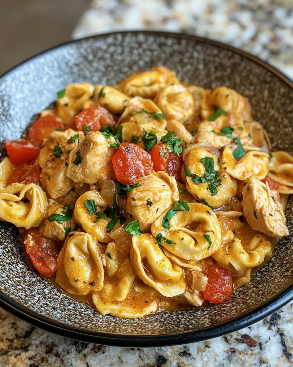 Final dish - CrockPot Chicken Tortellini: A Cozy Italian Delight for Busy Nights