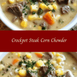 Creamy Crockpot Steak Corn Chowder 🍲🌽