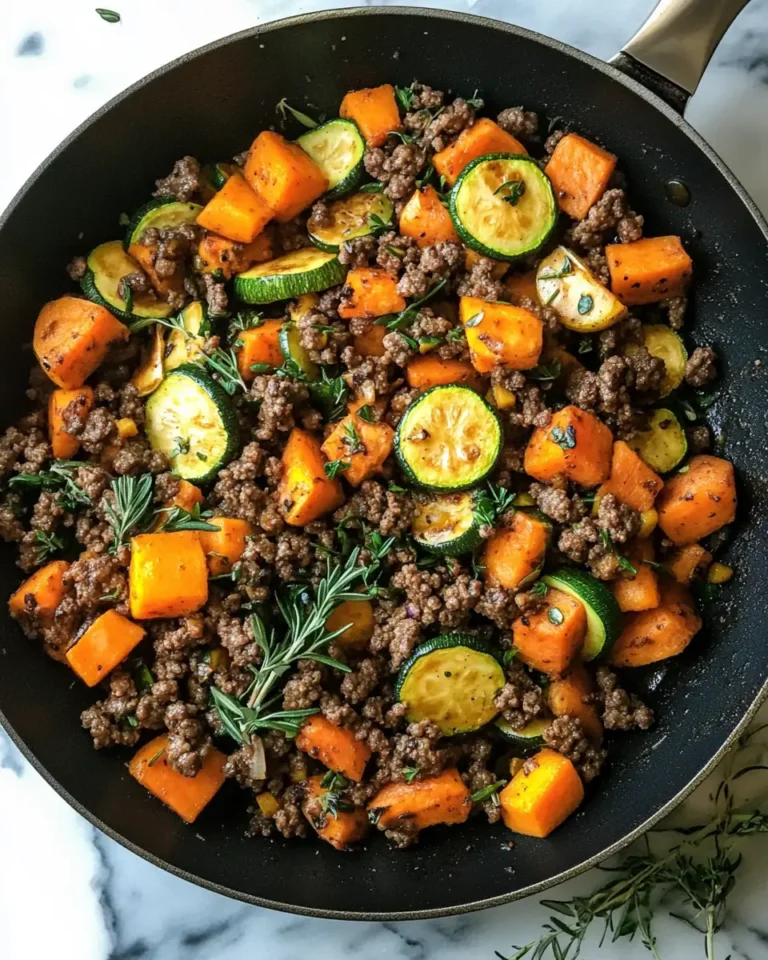 Sizzle and Spice: Ground Beef Zucchini Sweet Potato Skillet Sensation - Featured Image
