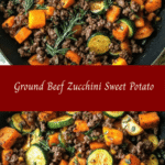 Ground Beef Zucchini Sweet Potato Skillet 🍽️🥔