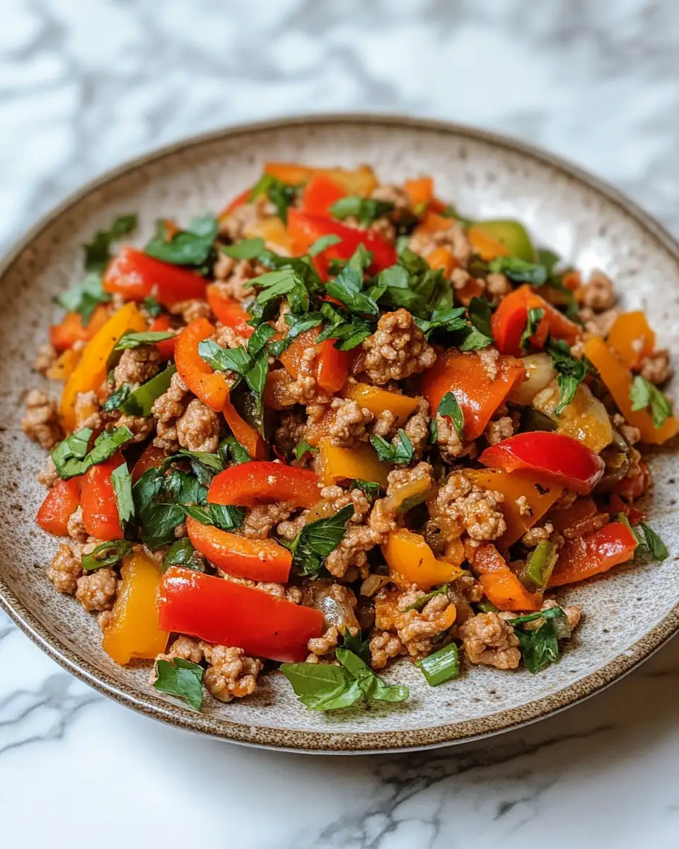 Final dish - Savor the Flavor: Delicious Ground Turkey and Peppers Delight