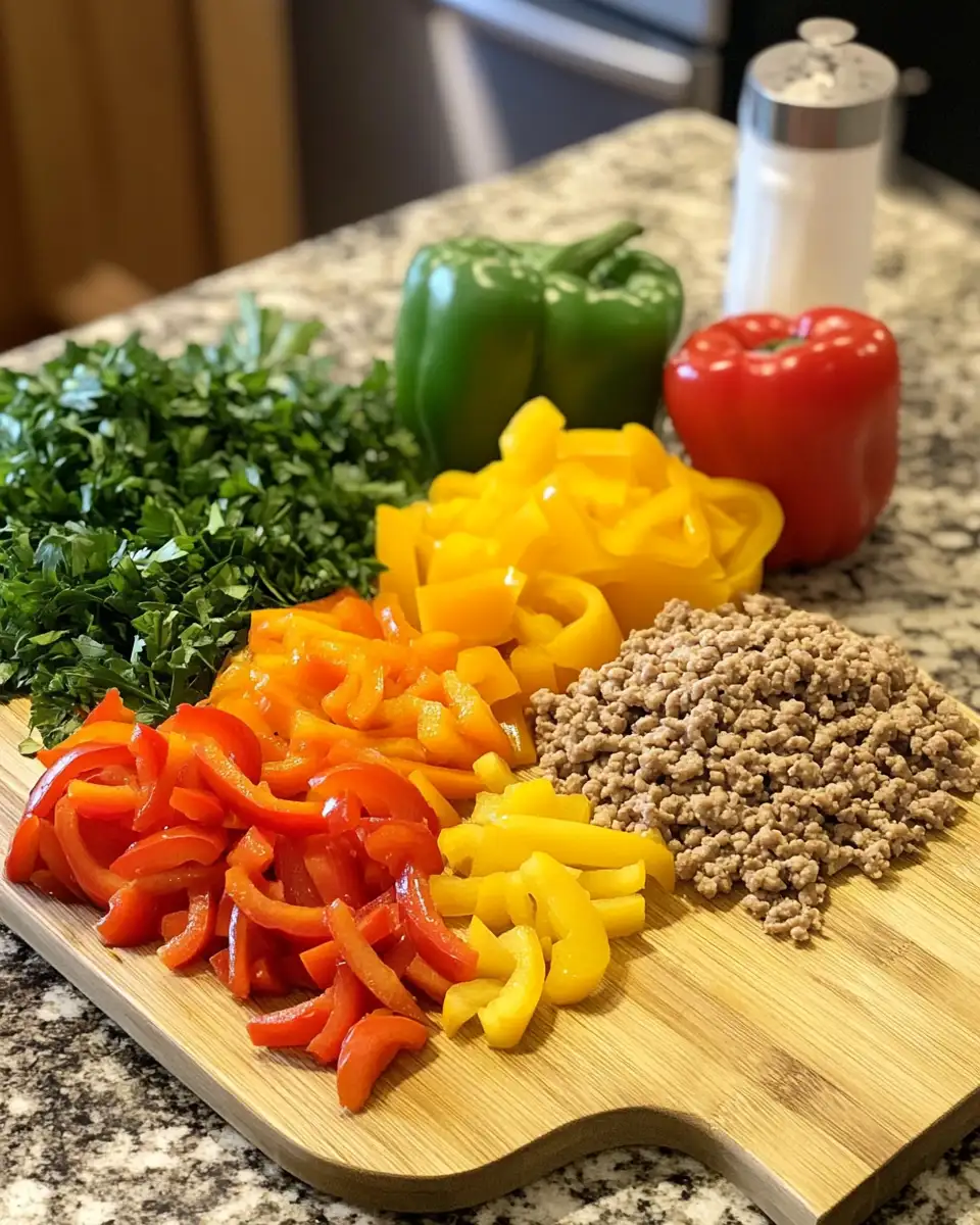 Ingredients for Savor the Flavor: Delicious Ground Turkey and Peppers Delight