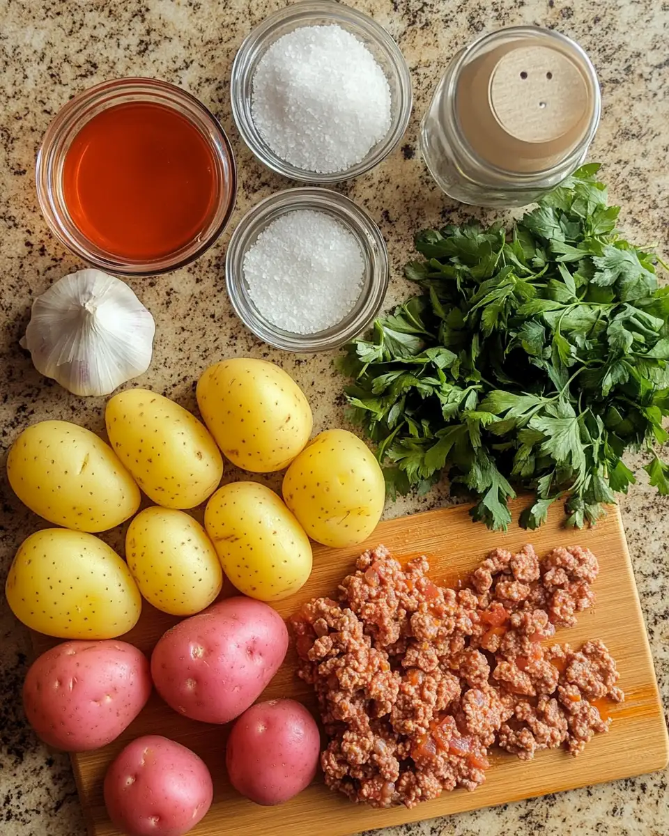 Ingredients for Savory Bliss: Ground Turkey and Potatoes Delight