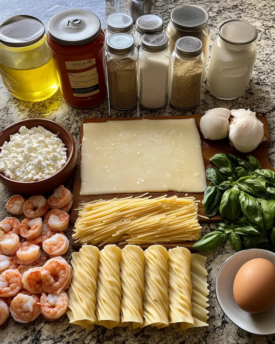 Ingredients for Dive Into Deliciousness with Homemade Seafood Lasagna