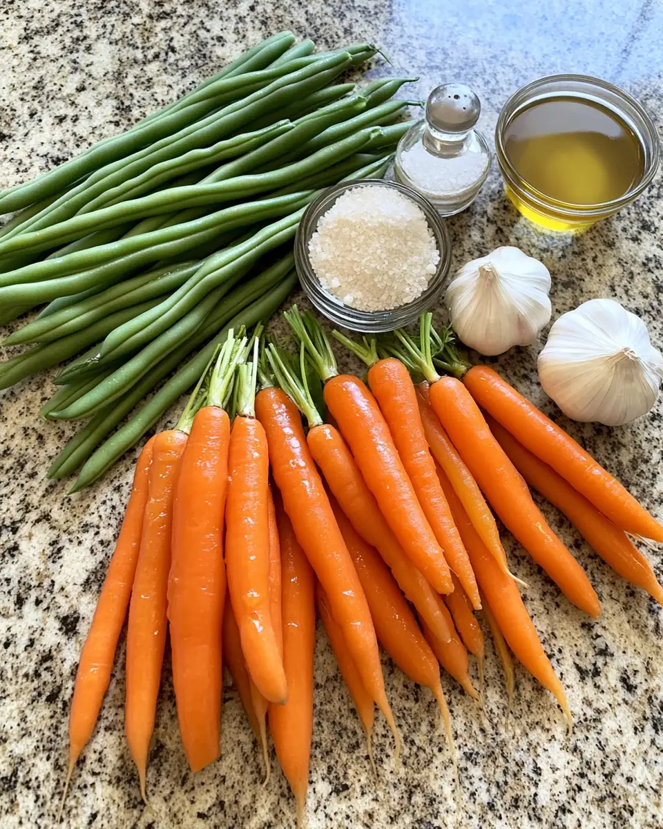 Ingredients for Sweet Symphony: Honey Glazed Carrots & Green Beans Delight