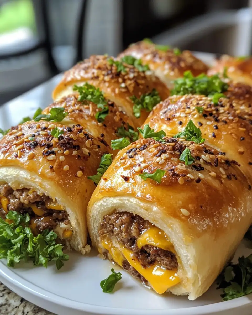 Final dish - Unleash Flavor: Irresistible Garlic Butter Cheeseburger Rollups