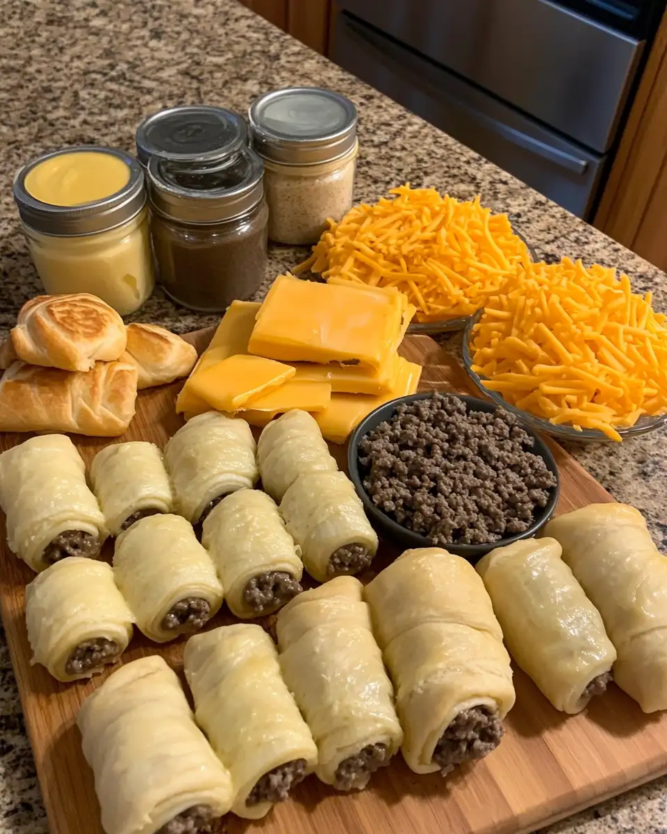Ingredients for Unleash Flavor: Irresistible Garlic Butter Cheeseburger Rollups