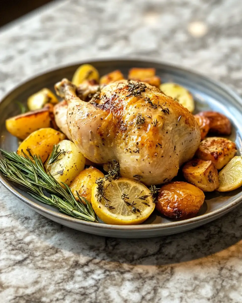 Final dish - Zesty Lemon Herb Pot Roast Chicken: A Flavorful Twist on a Classic Dish
