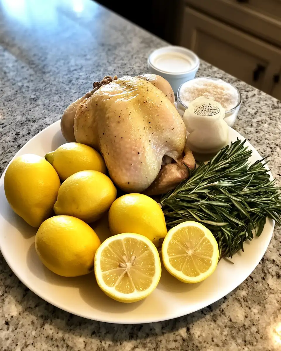 Ingredients for Zesty Lemon Herb Pot Roast Chicken: A Flavorful Twist on a Classic Dish