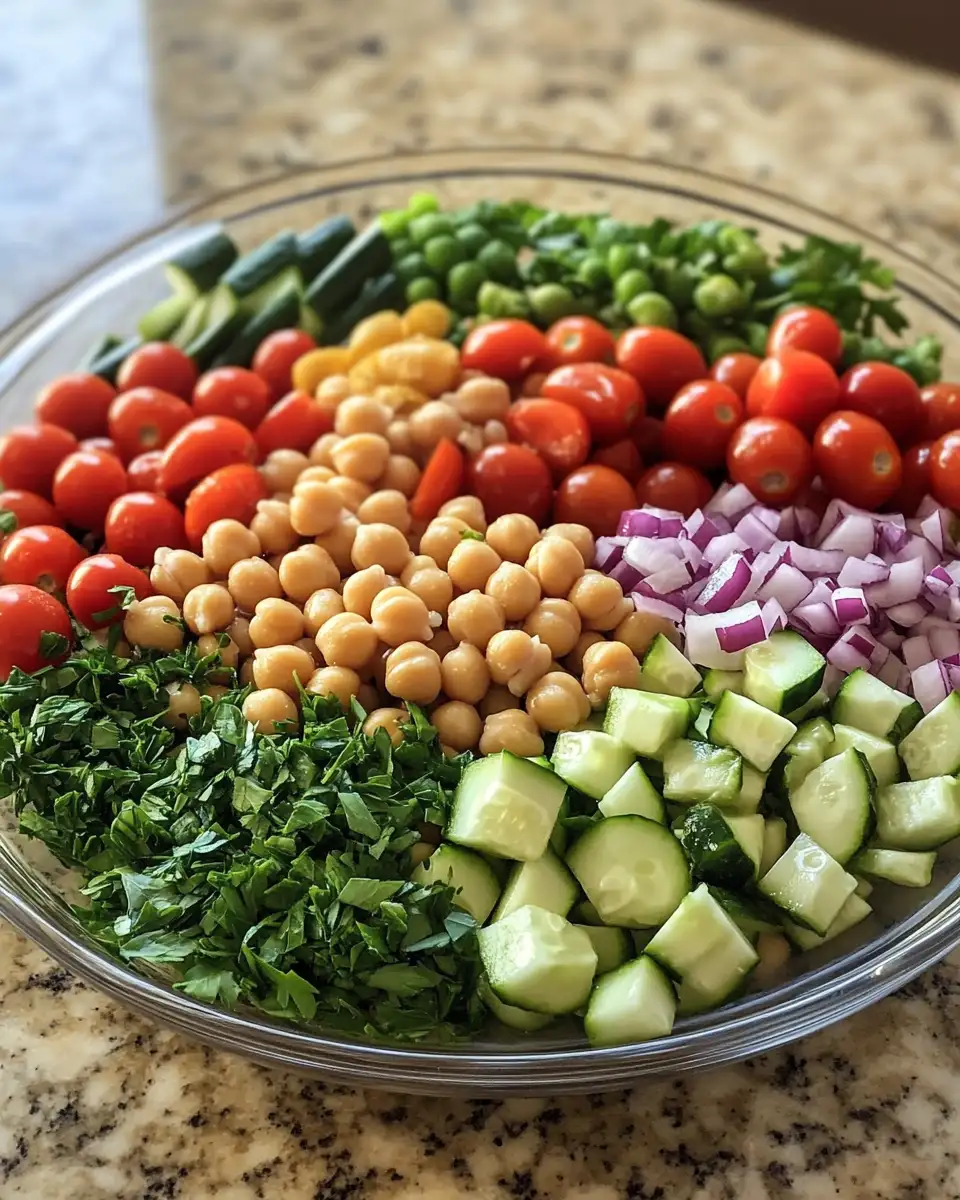 Ingredients for Mediterranean Chickpea Salad: A Burst of Flavor in Every Bite
