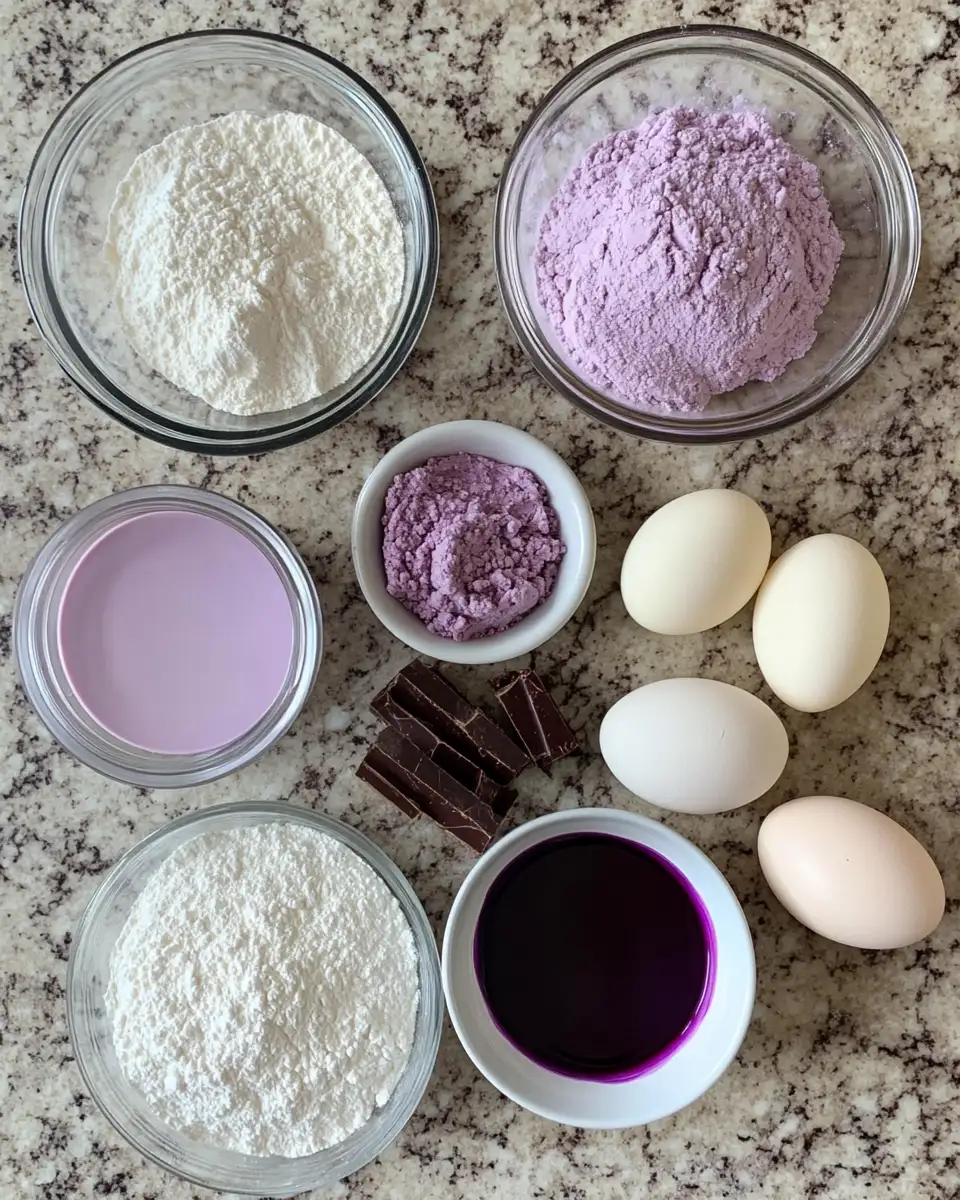 Ingredients for Indulge in the Irresistible Allure of Purple Velvet Cake Delight