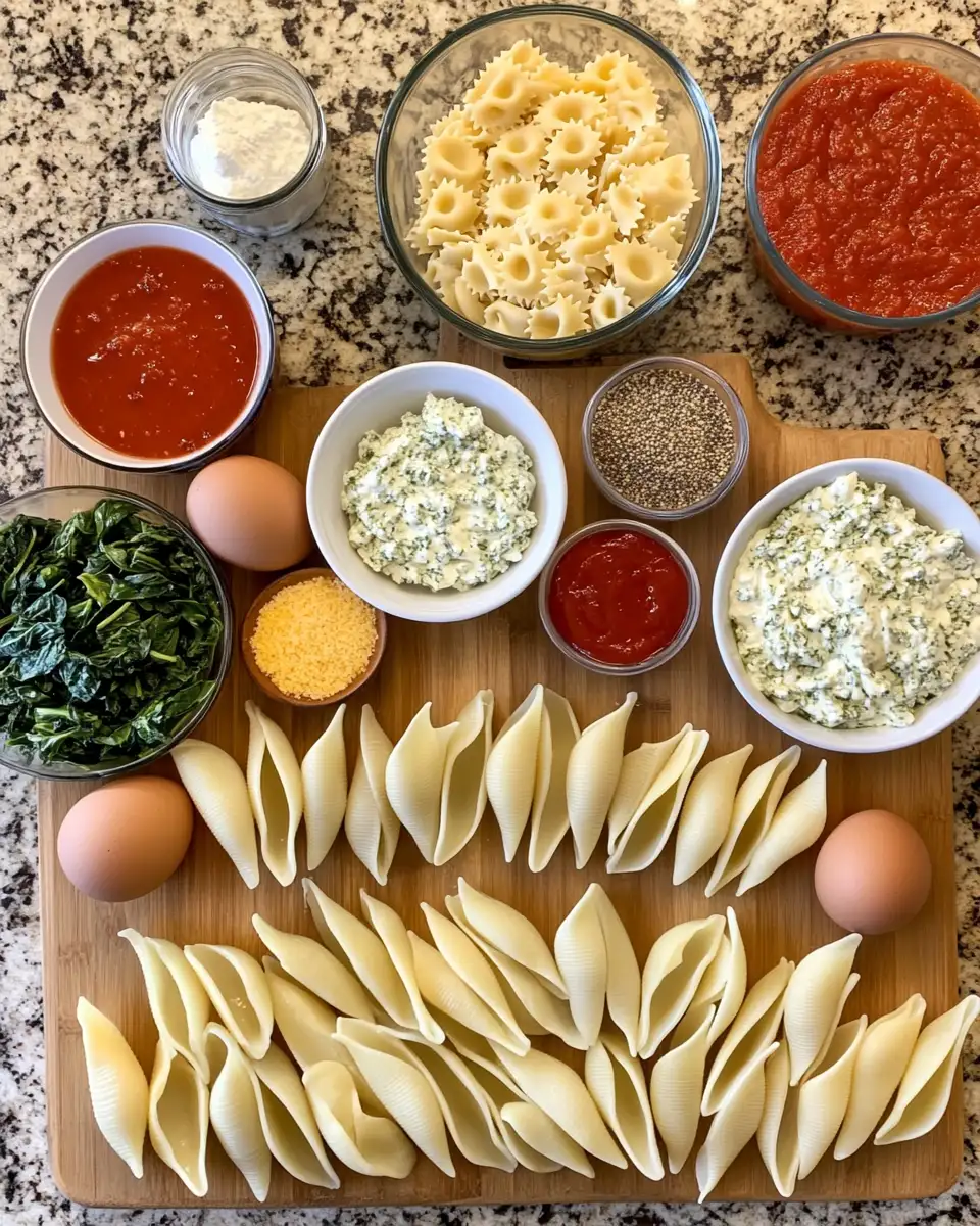 Ingredients for Irresistible Spinach and Ricotta Stuffed Shells That Will Delight Your Taste Buds