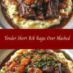 Tender Short Rib Ragu Over Mashed Potatoes 🍖🥔