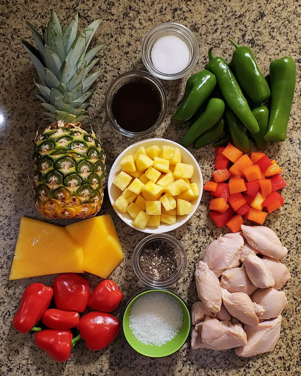Ingredients for Savor the Islands: Tropical Hawaiian Crock-Pot Chicken Delight