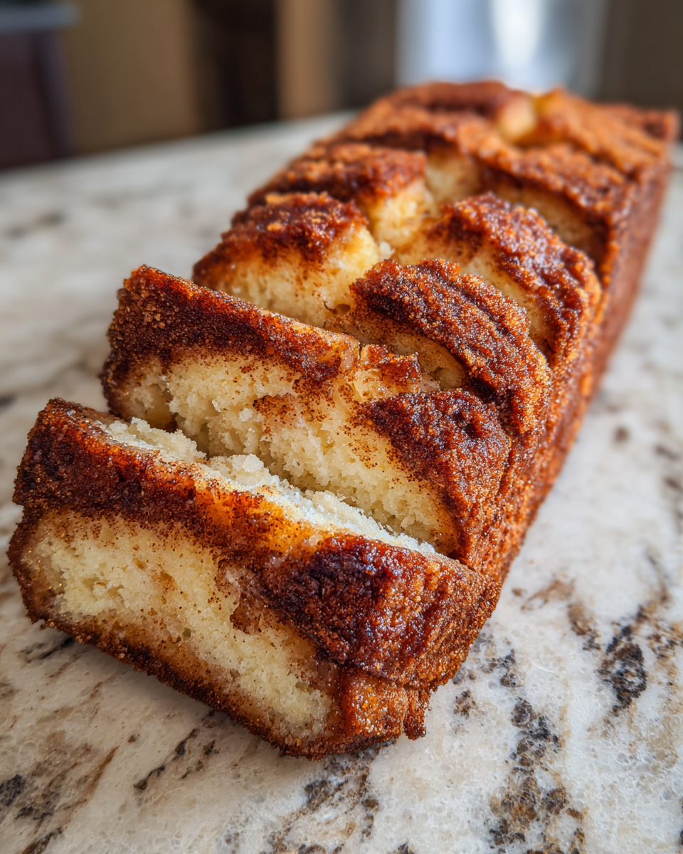 Final dish - Fall in Love with Every Slice of Apple Cider Donut Loaf with a Cinnamon Sugar Crust