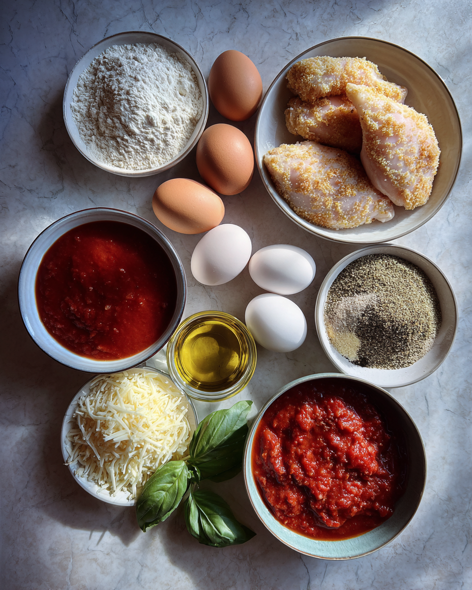 Crispy Baked Chicken Parmesan: A Comfort Food Classic Reinvented 4 Ingredients for Crispy Baked Chicken Parmesan: A Comfort Food Classic Reinvented
