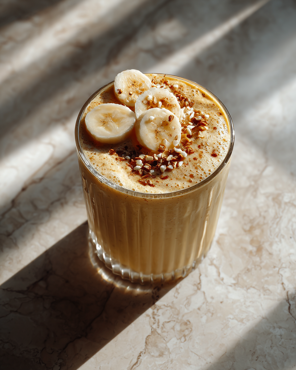 Final dish - Sip Serenity: The Blissful Banana Chamomile Tea Smoothie Experience