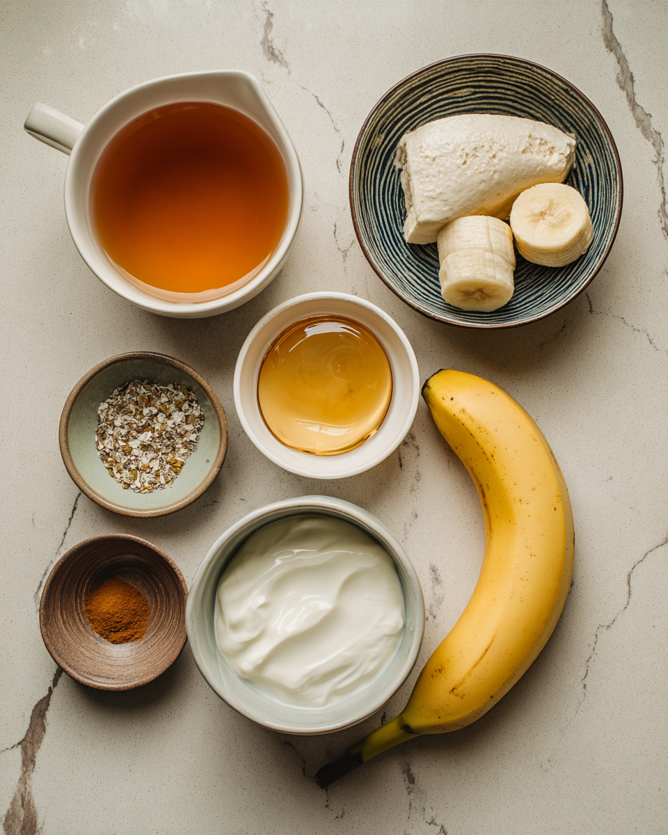 Ingredients for Sip Serenity: The Blissful Banana Chamomile Tea Smoothie Experience