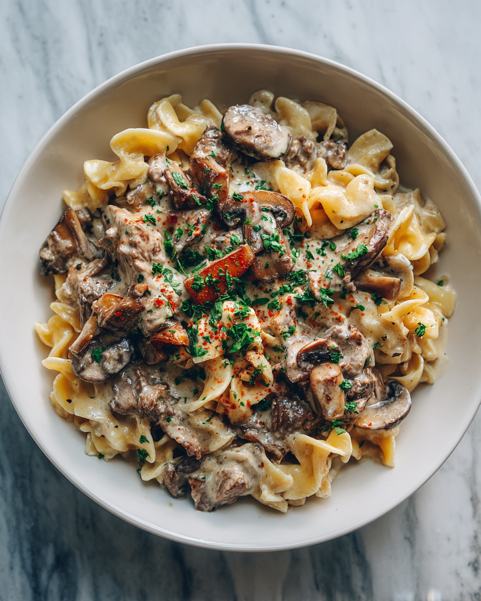 Final dish - Savory Comfort: Unleash the Flavor of Beef Stroganoff Casserole