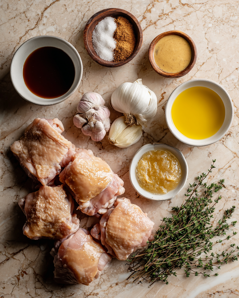 Ingredients for Irresistibly Sweet and Savory: Brown Sugar Dijon Chicken Thighs Delight