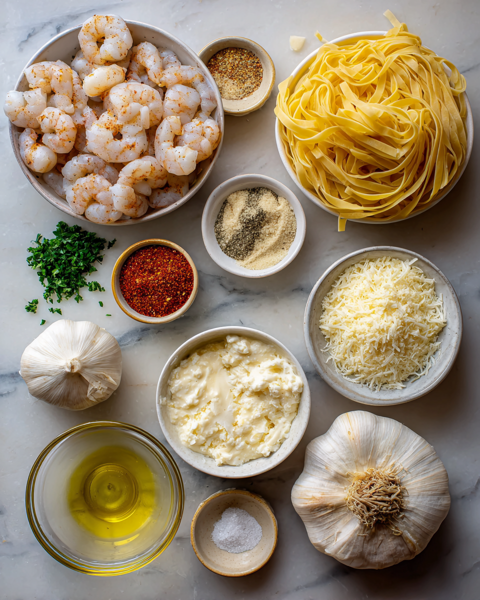 Ingredients for Spice Up Your Dinner with Irresistible Cajun Shrimp Alfredo Pasta