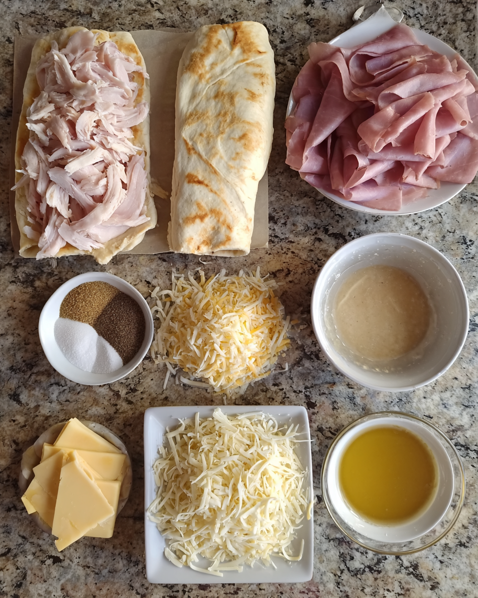 Unroll the Magic: Chicken Cordon Bleu Stromboli Delight 4 Ingredients for Unroll the Magic: Chicken Cordon Bleu Stromboli Delight