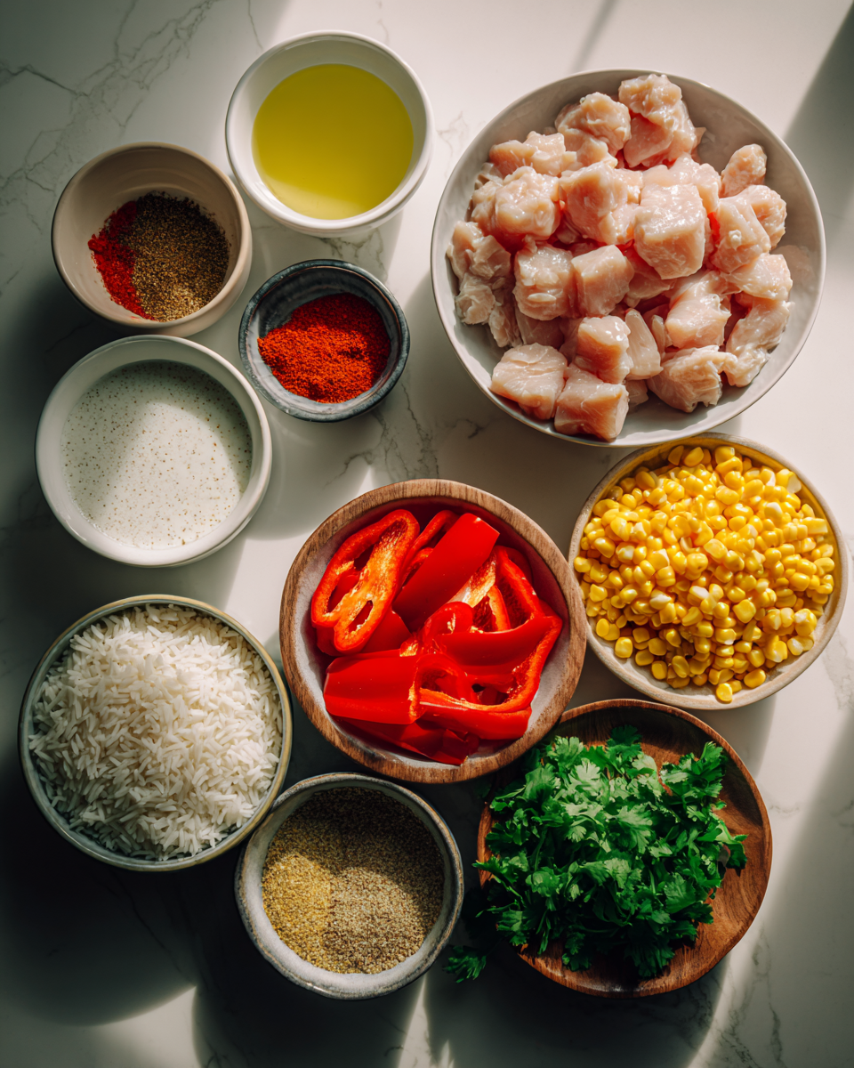 Ingredients for Spice Up Your Dinner with a Chili Chicken Bowl and Coconut Lime Drizzle