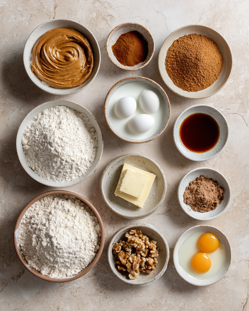 Ingredients for Indulge in Irresistible Cinnamon Rolls Swirled with Biscoff Cookie Butter Magic
