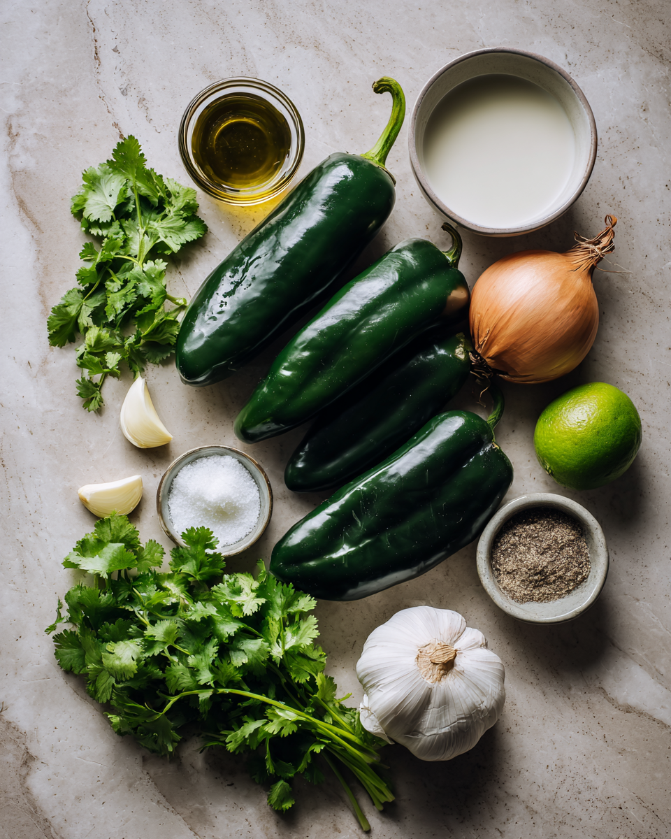 Ingredients for Warm Up Your Soul with Cozy Roasted Poblano Soup