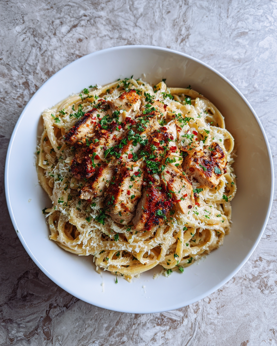 Final dish - Decadent Creamy Garlic Parmesan Chicken Pasta: A Weeknight Wonder