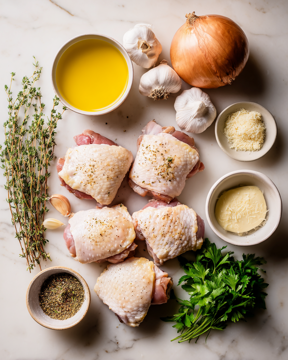 Irresistibly Creamy Oven Baked Chicken Thighs That Will Elevate Your Dinner Game 4 Ingredients for Irresistibly Creamy Oven Baked Chicken Thighs That Will Elevate Your Dinner Game