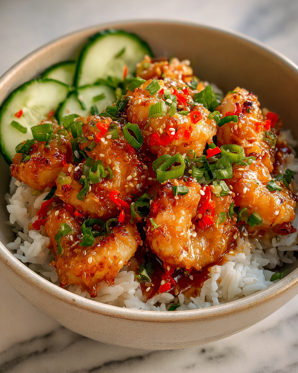 Final dish - Dive into Flavor with Irresistible Crispy Bang Bang Shrimp Bowls