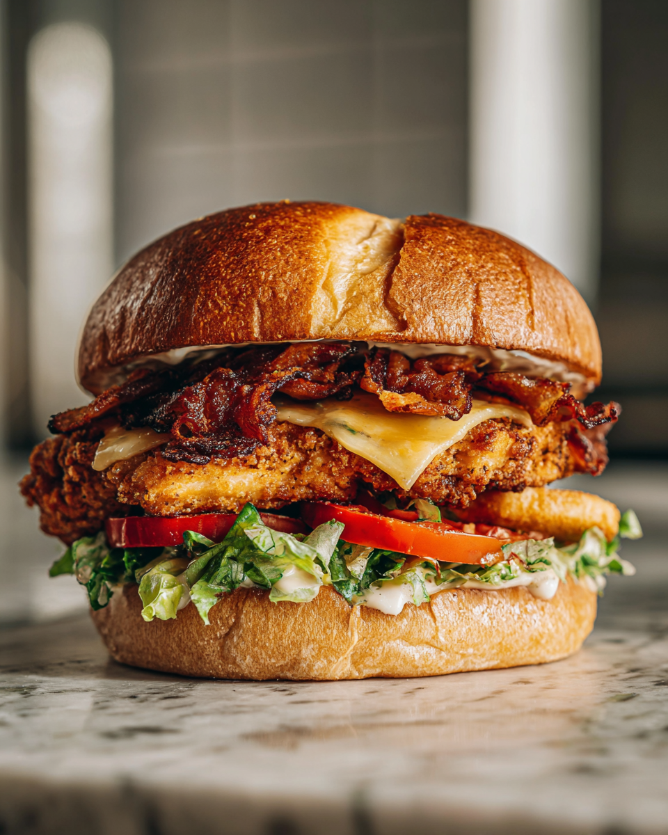 Final dish - Ultimate Crispy Chicken Caesar Sandwich Delight