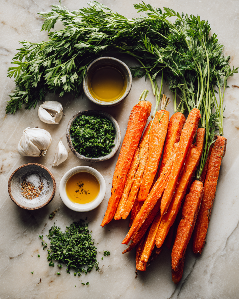 Ingredients for Crunchy Delight Awaits with Crispy Smashed Carrots