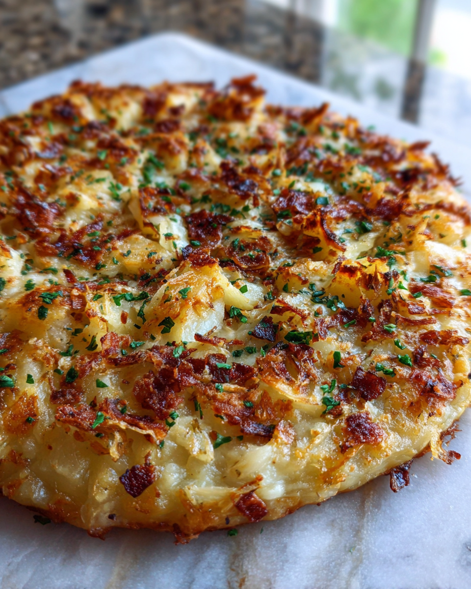 Final dish - Crispy Smashed Potatoes Pizza: A Crunchy Twist on a Classic Favorite