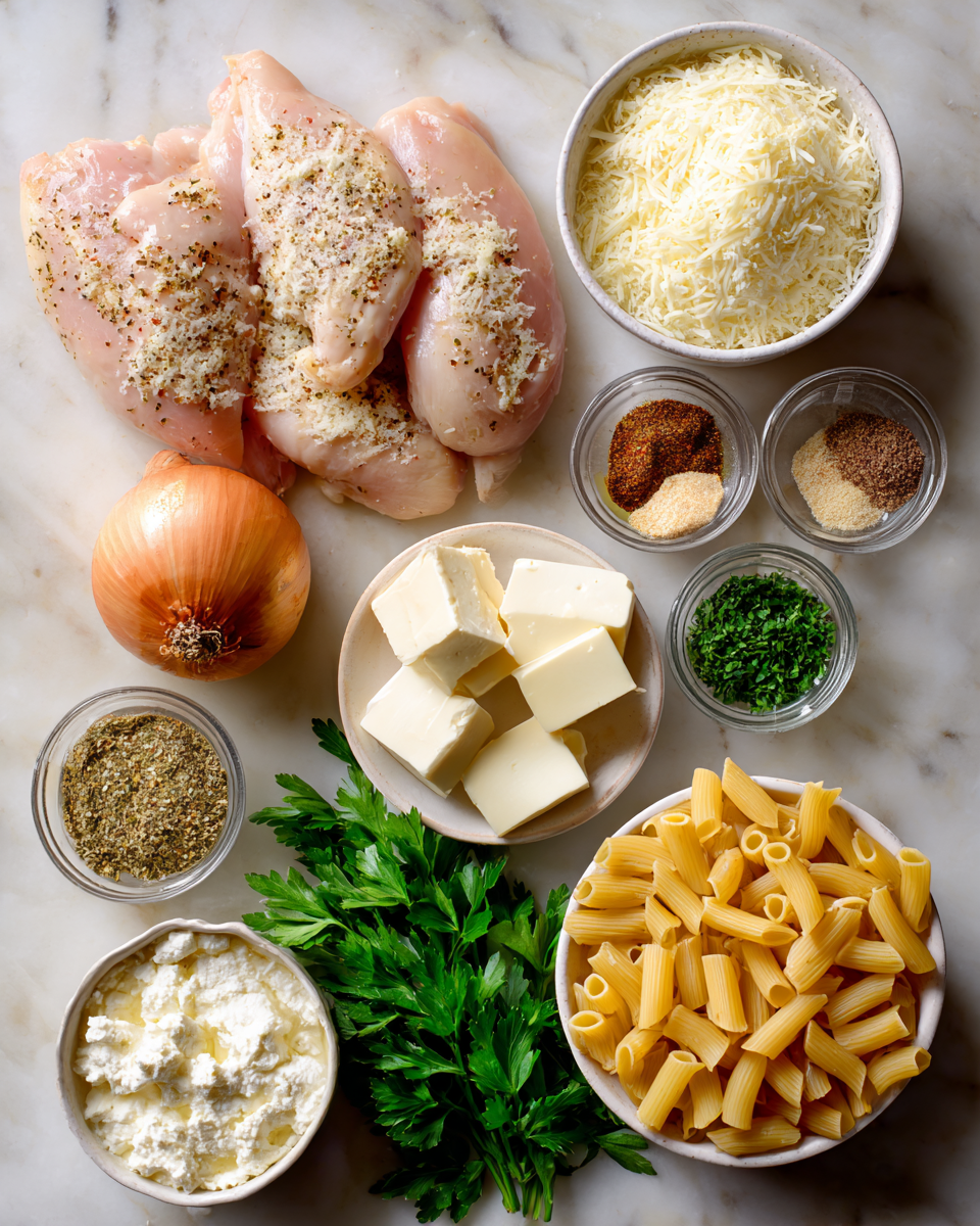 Heavenly Crockpot Garlic Parmesan Chicken Pasta: Your New Weeknight Hero 4 Ingredients for Heavenly Crockpot Garlic Parmesan Chicken Pasta: Your New Weeknight Hero