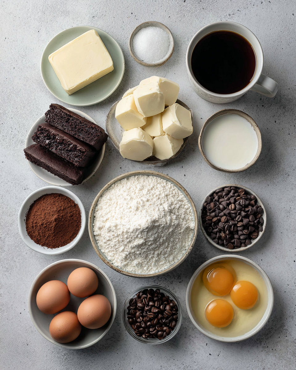 Ingredients for Decadent Delights: Indulge in Frosted Coffee Brownies