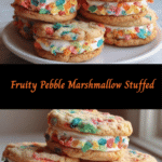 Ultimate Fruity Pebble Marshmallow Stuffed Cookie Delight