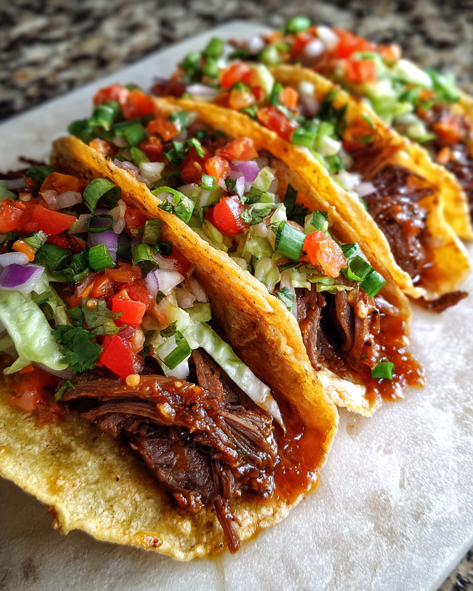 Final dish - Sizzling Garlic Butter Honey BBQ Beef Tacos Delight