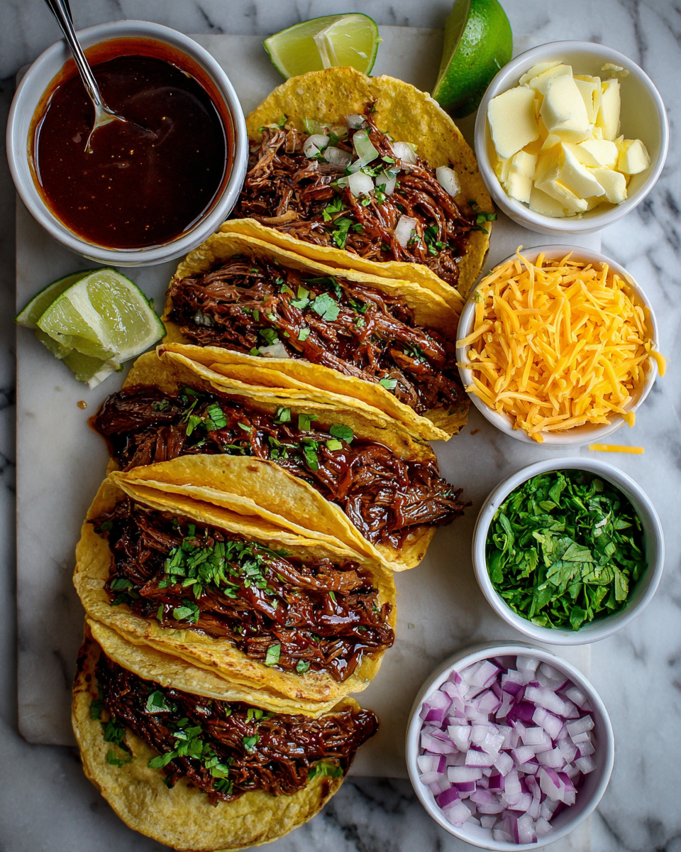 Ingredients for Sizzling Garlic Butter Honey BBQ Beef Tacos Delight