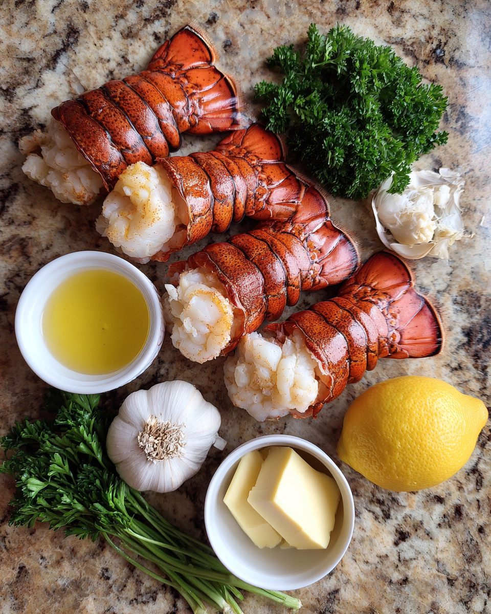 Savor the Ocean's Delight: Garlic Butter Lobster Tails Made Easy 4 Ingredients for Savor the Ocean's Delight: Garlic Butter Lobster Tails Made Easy